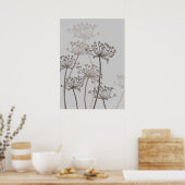 Grafischer, moderner Blume Kirschgrauplakat Poster (Küche)