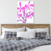 Grafischer, moderner Blume lila Orchideen-Leinwand Leinwanddruck (Insitu (Schlafzimmer))
