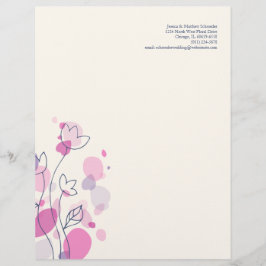 Grafischer moderner Blumenblumenblattbriefkopf Briefkopf