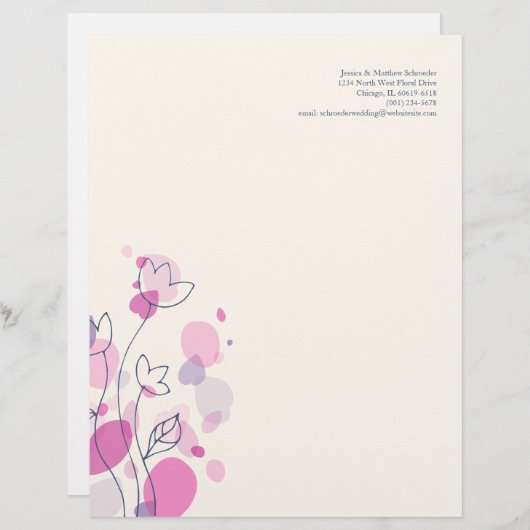 Grafischer moderner Blumenblumenblattbriefkopf Briefkopf (Vorne/Hinten)