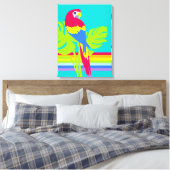 Grafischer, moderner, tropischer Regenbogen-Leinwa Leinwanddruck (Insitu (Schlafzimmer))