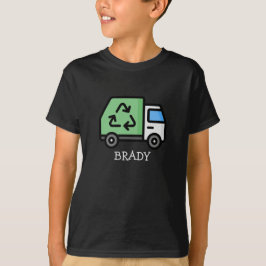 Grafischer Müll/Recycle LKW mit Kindnamen T-Shirt