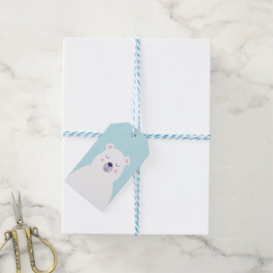 Grafischer niedlicher weißer Winter des polaren Geschenkanhänger