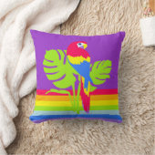 Grafischer Papagei mit Regenbogenfarben Kissen (Decke)