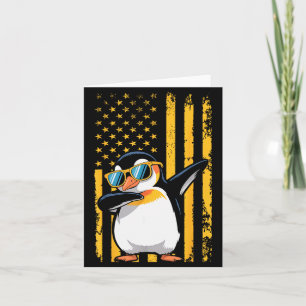 Grafischer Pinguin Retro Amerikanische Flagge Lust Karte