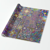 Grafischer Psychedelia Geschenkpapier (Ungerollt)