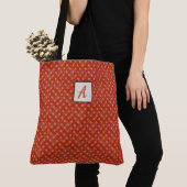 Grafischer Rot auf benutzerdefiniertem Farbmonogra Tasche (Von Nahem)