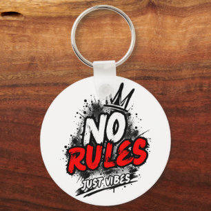 Grafischer Schlüsselanhänger 'No Rules'