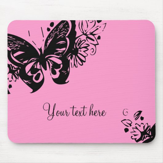 GRAFISCHER SCHMETTERLING im rosa mousepad (Vorne)