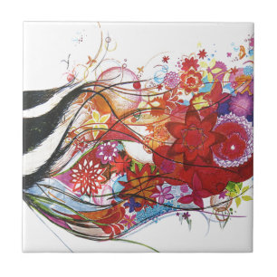 Grafischer Sparrow Fliese