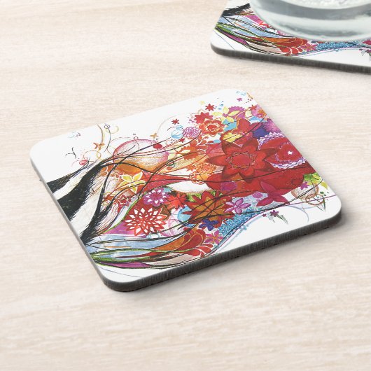 Grafischer Sparrow Getränkeuntersetzer (Linke Seite)