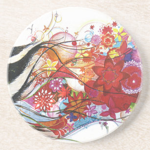 Grafischer Sparrow Getränkeuntersetzer