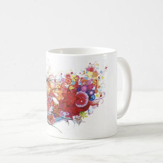 Grafischer Sparrow Kaffeetasse (VorderseiteRechts)