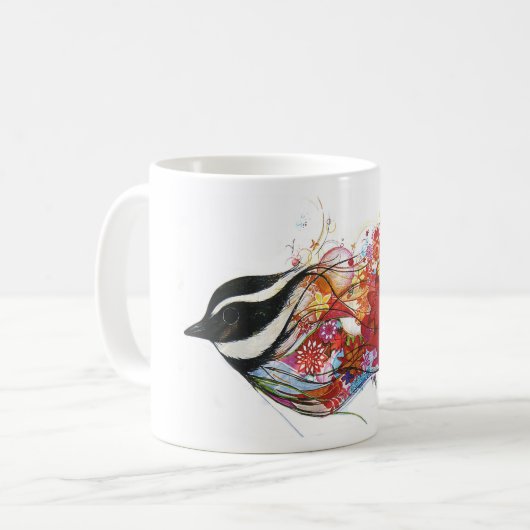 Grafischer Sparrow Kaffeetasse (Vorderseite Links)