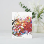 Grafischer Sparrow Postkarte (Stehend Vorderseite)