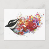 Grafischer Sparrow Postkarte (Vorderseite)