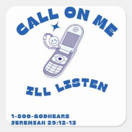 Grafischer Sticker/Gott/Beten/Glaube/Geschenk/Ermu Quadratischer Aufkleber