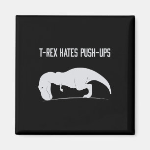 Grafischer T-Rex hasst Liegestütze Lustiger Fitnes Magnet