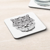 Grafischer Tiger Getränkeuntersetzer (Linke Seite)