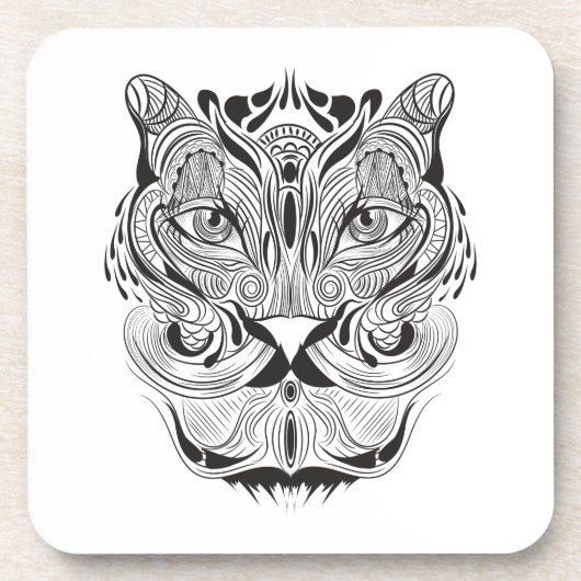 Grafischer Tiger Getränkeuntersetzer (Vorderseite)