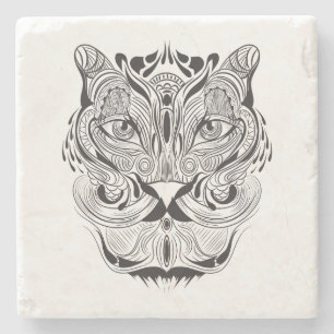 Grafischer Tiger Steinuntersetzer