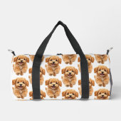 Grafischer Welpe weiß und orange  Duffle Bag (Vorderseite)
