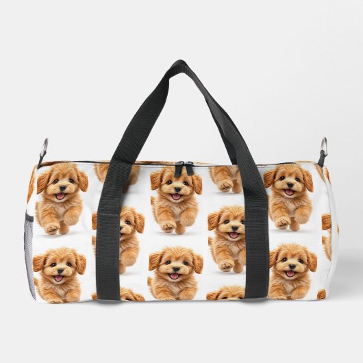 Grafischer Welpe weiß und orange  Duffle Bag (Rückseite)