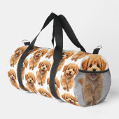 Grafischer Welpe weiß und orange  Duffle Bag (Rechte Ecke)