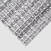 Grafisches Alphabet-Suppen-Seidenpapier Seidenpapier (Ausschnitt)