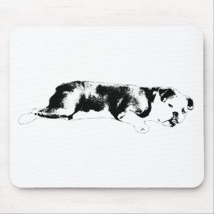 Grafisches Bulldoggen-Symbol mit sauberem Negativr Mousepad