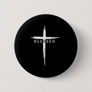 Grafisches Christliches Kreuz Jesus Christus Männe Button