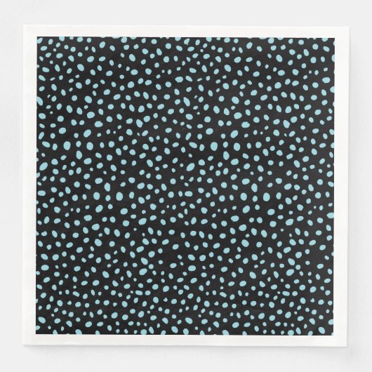 Grafisches Design der schwarzen und blauen ungelös Serviette (Vorderseite)