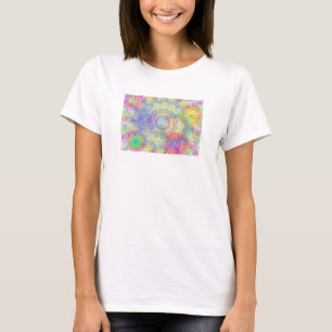 Grafisches Design von Perlen in heller Farbe auf e T-Shirt