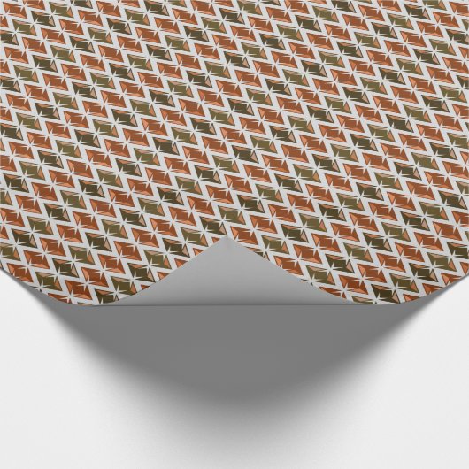 Grafisches Diamant-Muster-Rot Geschenkpapier (Ecke)