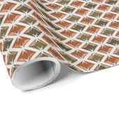 Grafisches Diamant-Muster-Rot Geschenkpapier (Rolleneckpunkt)