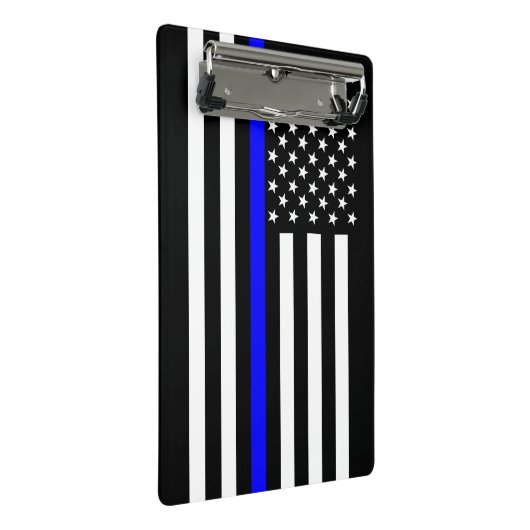 Grafisches dünnes Blue Line zeigen US-Flagge an Mini Klemmbrett (Schrägansicht)