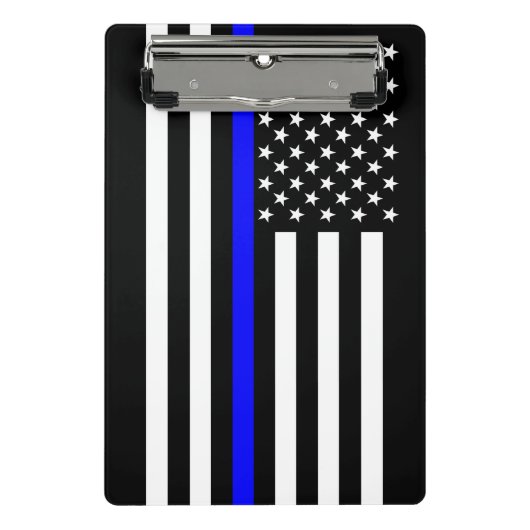 Grafisches dünnes Blue Line zeigen US-Flagge an Mini Klemmbrett (Vorderseite)