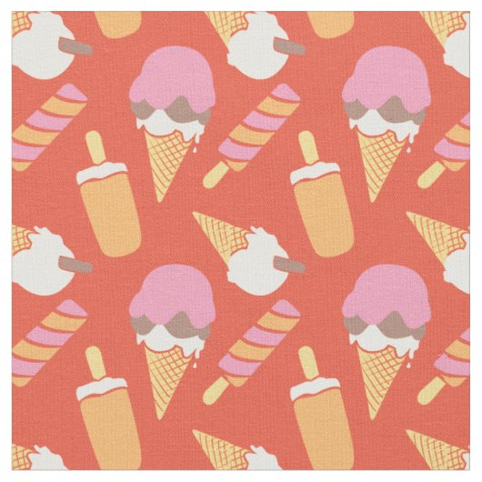 Grafisches Eis und gefrorene Lollen Sommergewebe Stoff (Nahaufnahme)