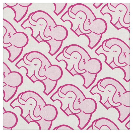 Grafisches Elefantenhug-rosa Muster Stoff (Nahaufnahme)