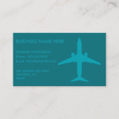 Grafisches Flugzeug im Aqua-Blau Visitenkarte (Vorderseite)