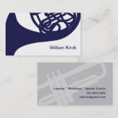 Grafisches französisches Horn und Trumpet 2 Visitenkarte (Vorne/Hinten)