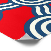 grafisches Gitter nahtloses Muster mit Hexagons gr Poster (Ecke)