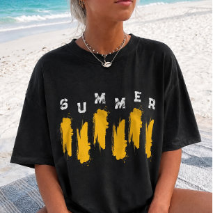 Grafisches Golden Summer Vibes T-Shirt minimalisti
