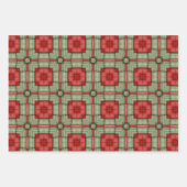grafisches Grün- und Rottopapier Geschenkpapier Set (Vorderseite)