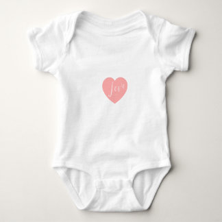 Grafisches Herz-Muster Basic-Crew-Neck-T-Shirt Baby Strampler