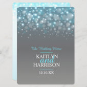 Grafisches Hochzeitsmenü in Grau Menükarte (Vorne/Hinten)