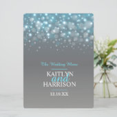 Grafisches Hochzeitsmenü in Grau Menükarte (Stehend Vorderseite)