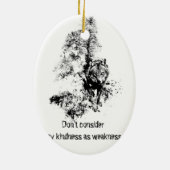 Grafisches Kunst-Grauer Wolf-Wildlife-Kindness-Zit Keramik Ornament (Hinten)