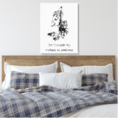 Grafisches Kunst-Grauer Wolf-Wildlife-Kindness-Zit Leinwanddruck (Insitu (Schlafzimmer))