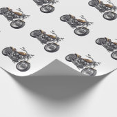 Grafisches Motorrad Geschenkpapier (Ecke)
